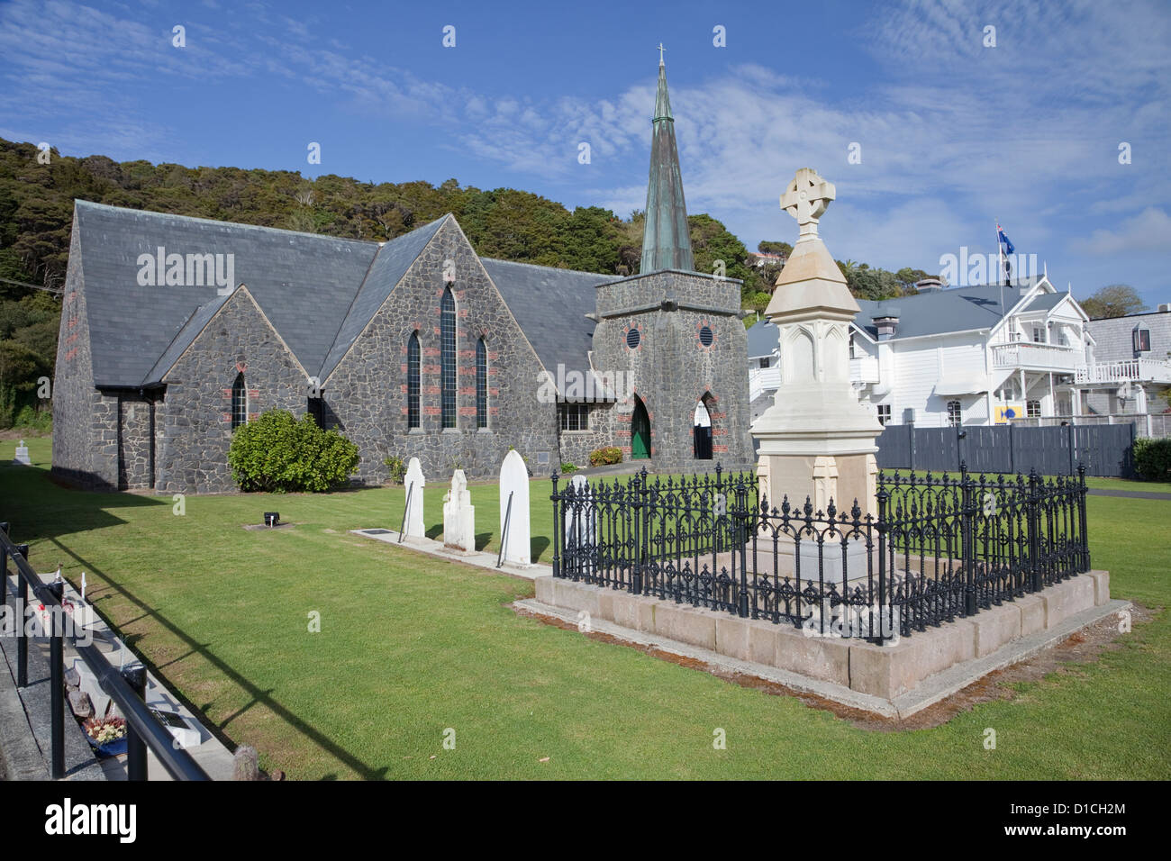 Str. Pauls anglikanische Kirche, Paihia, Nordinsel, Neuseeland. Gebaut 1925. Stockfoto