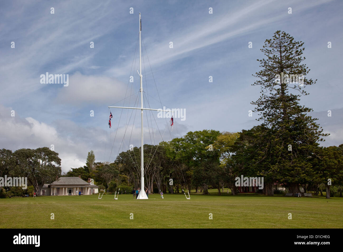 Waitangi Vertrag Haus, Paihia, Nordinsel, Neuseeland. Stockfoto