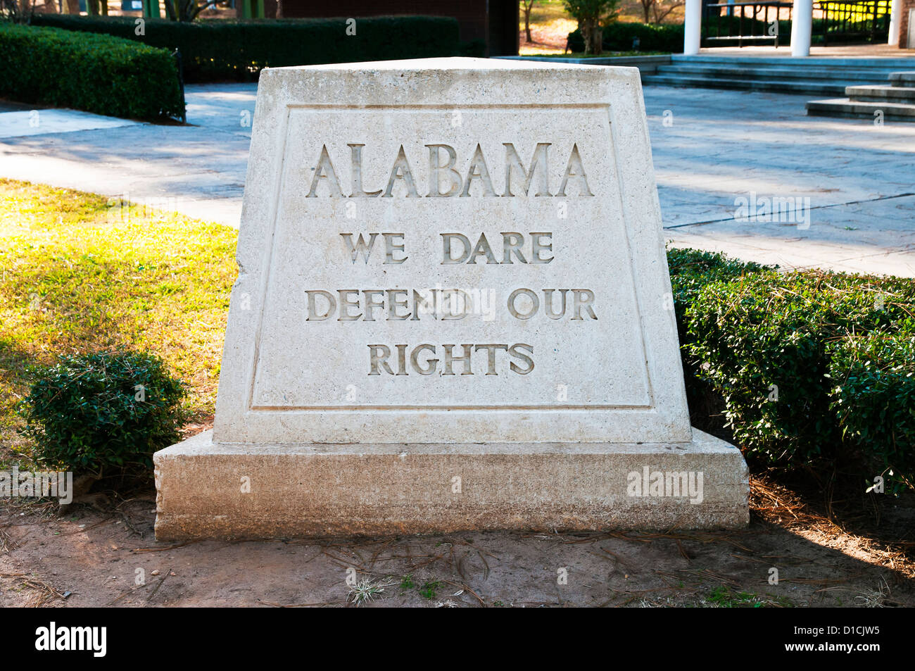 Grenze Stein Zeichen von Alabama, Alabama, USA Stockfoto
