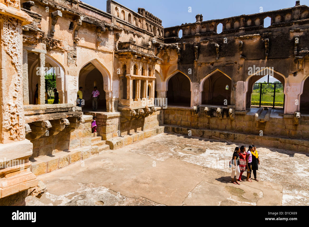 Queens Bad, Teil des königlichen Gehäuses, Hampi, Indien Stockfoto