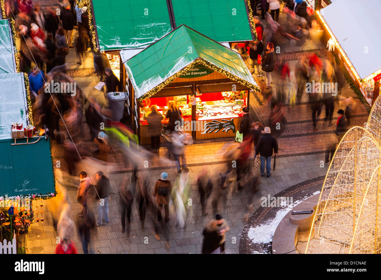 Weihnachtsmarkt in der Stadt Zentrum von Essen, Deutschland, Europa Stockfoto