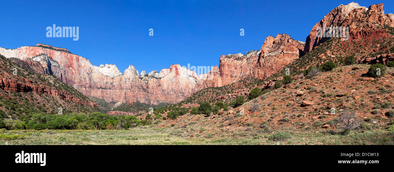 Türme von der Jungfrau, Zion NP, Utah Stockfoto