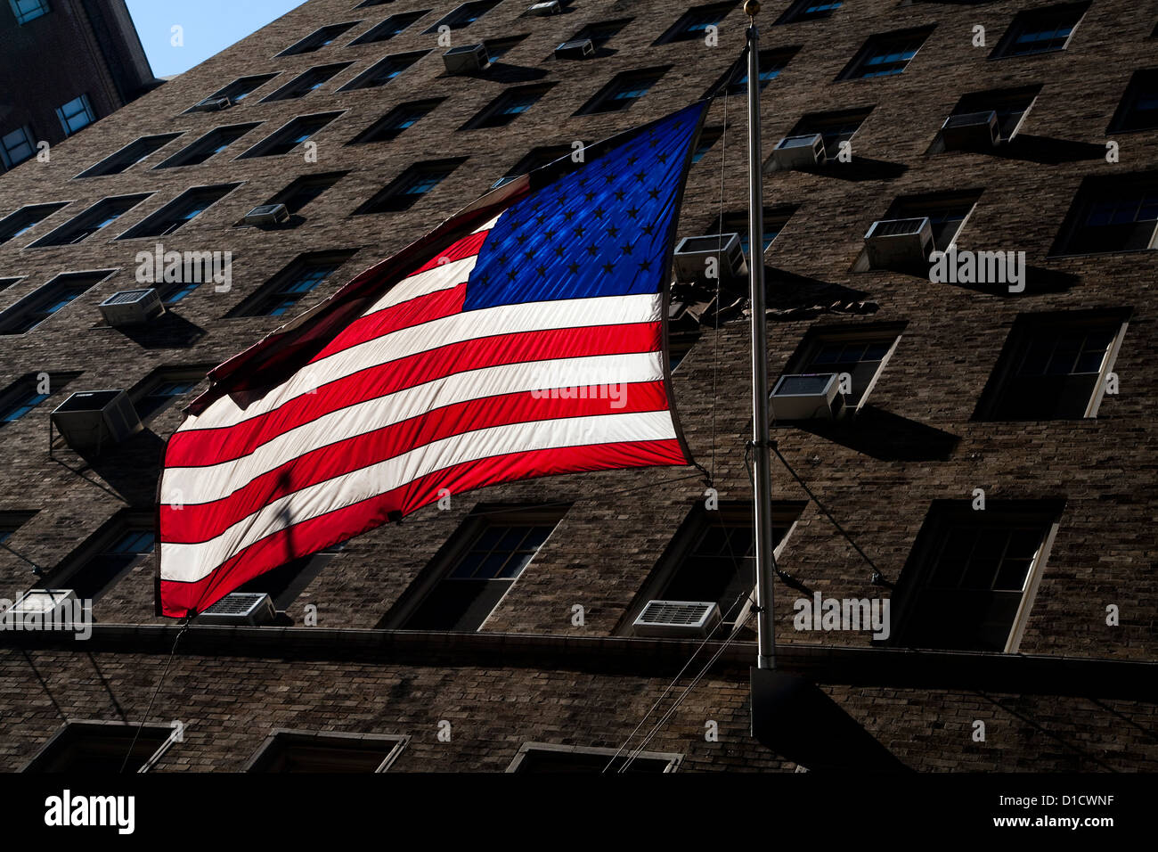 New York City, USA, die amerikanischen Nationalflagge Stockfoto