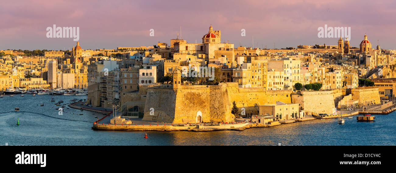 Drei Städte (Vitoriosa, Cospicua und Senglea), Malta, Mittelmeer, Europa Stockfoto
