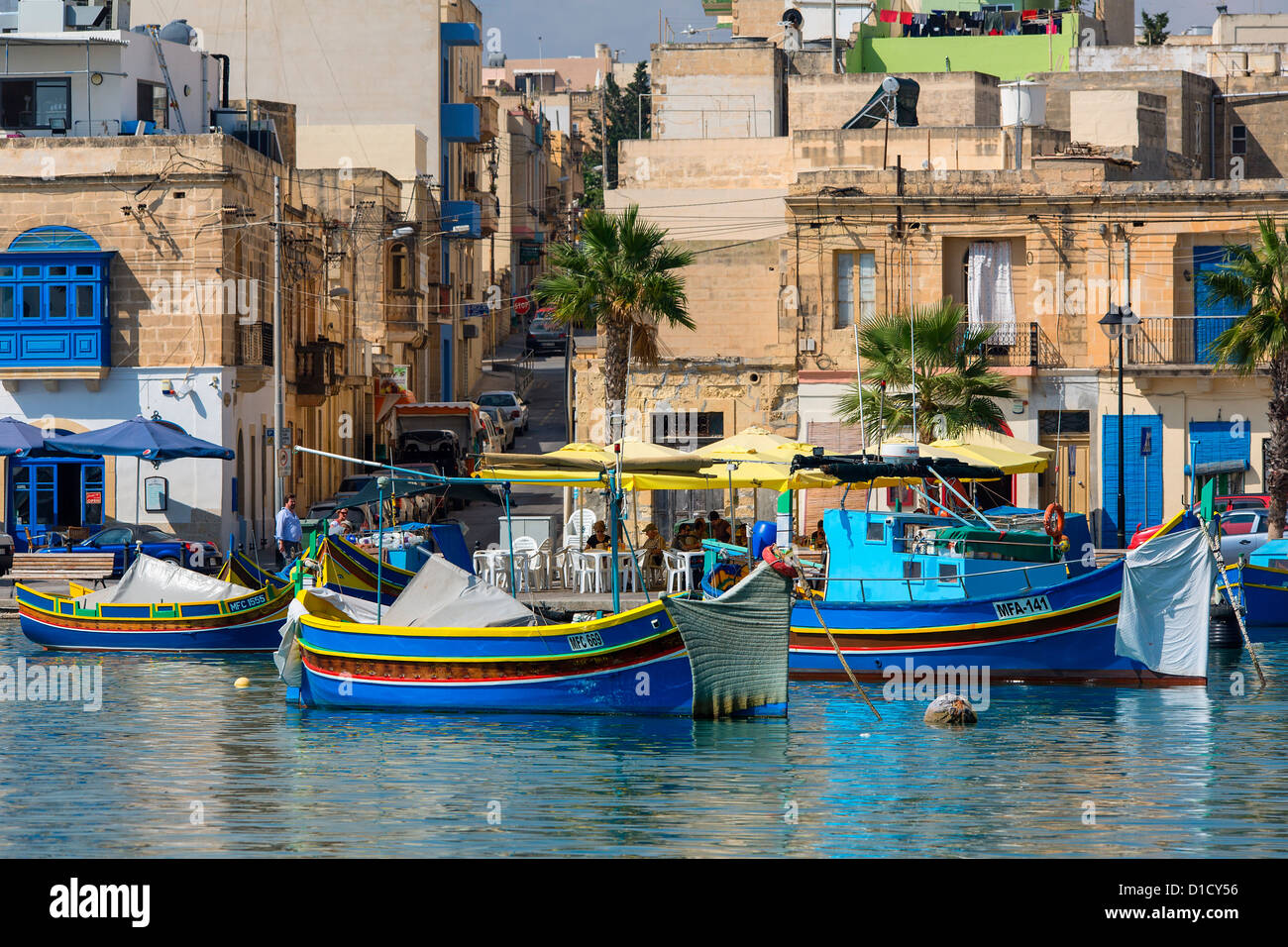 Malta, Marsaxlokk Stockfoto