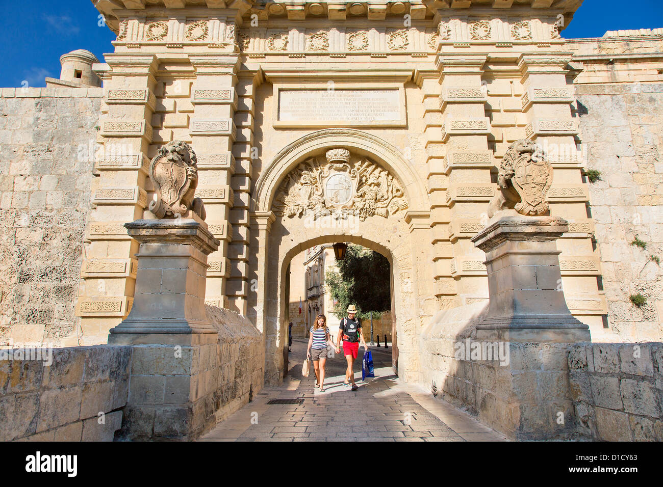 Mdina Gatter, Mdina, malta Stockfoto