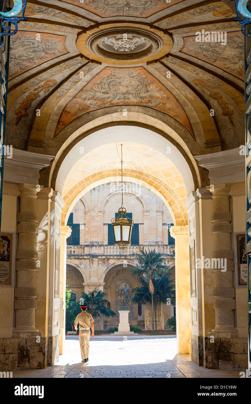 Malta, Valletta, den Präsidentenpalast-Eingang Stockfoto