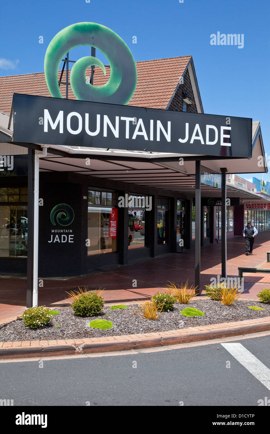Berg-Jade-Schmuck-Shop, Rotorua, Nordinsel, Neuseeland. Stockfoto
