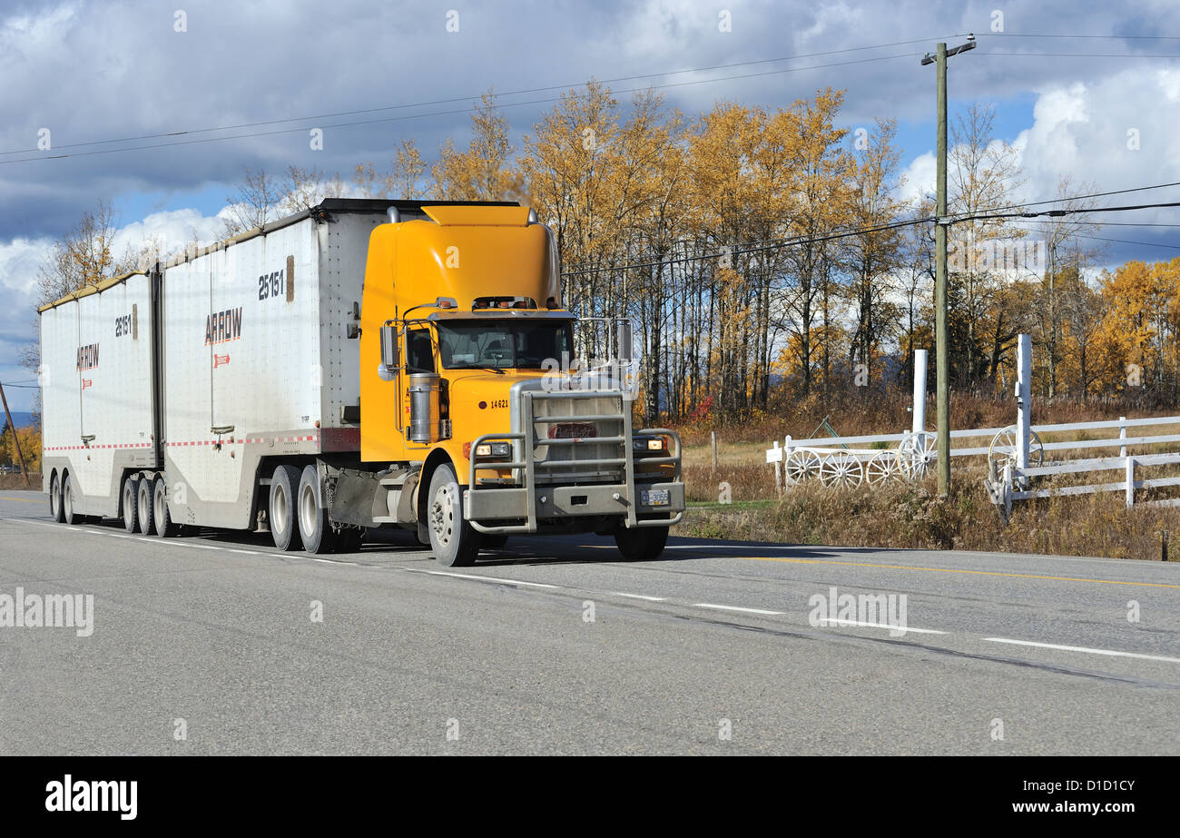 Transport LKW, Britisch-Kolumbien, Kanada Stockfoto
