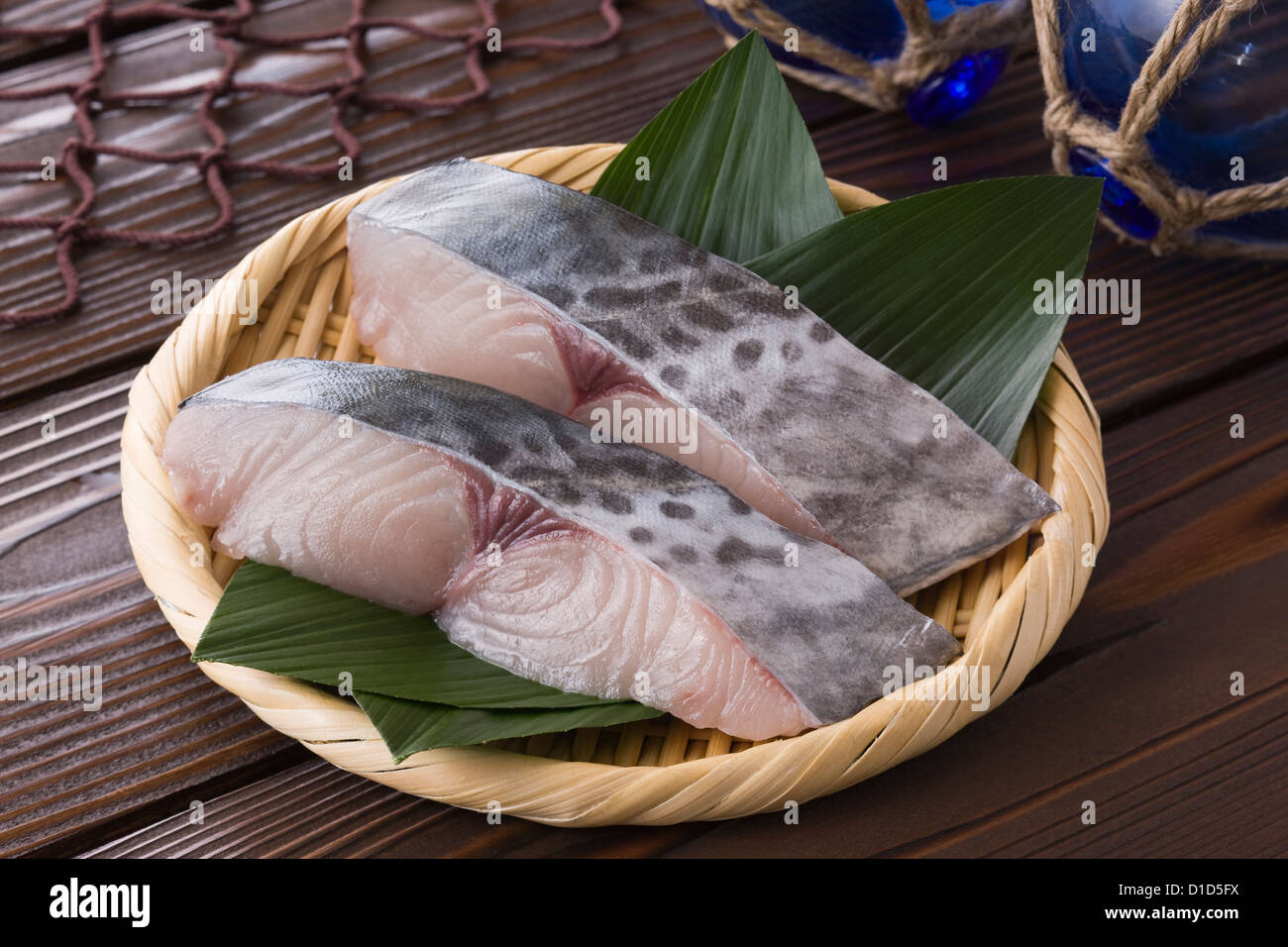 In Scheiben geschnitten japanischen spanische Makrele Stockfoto