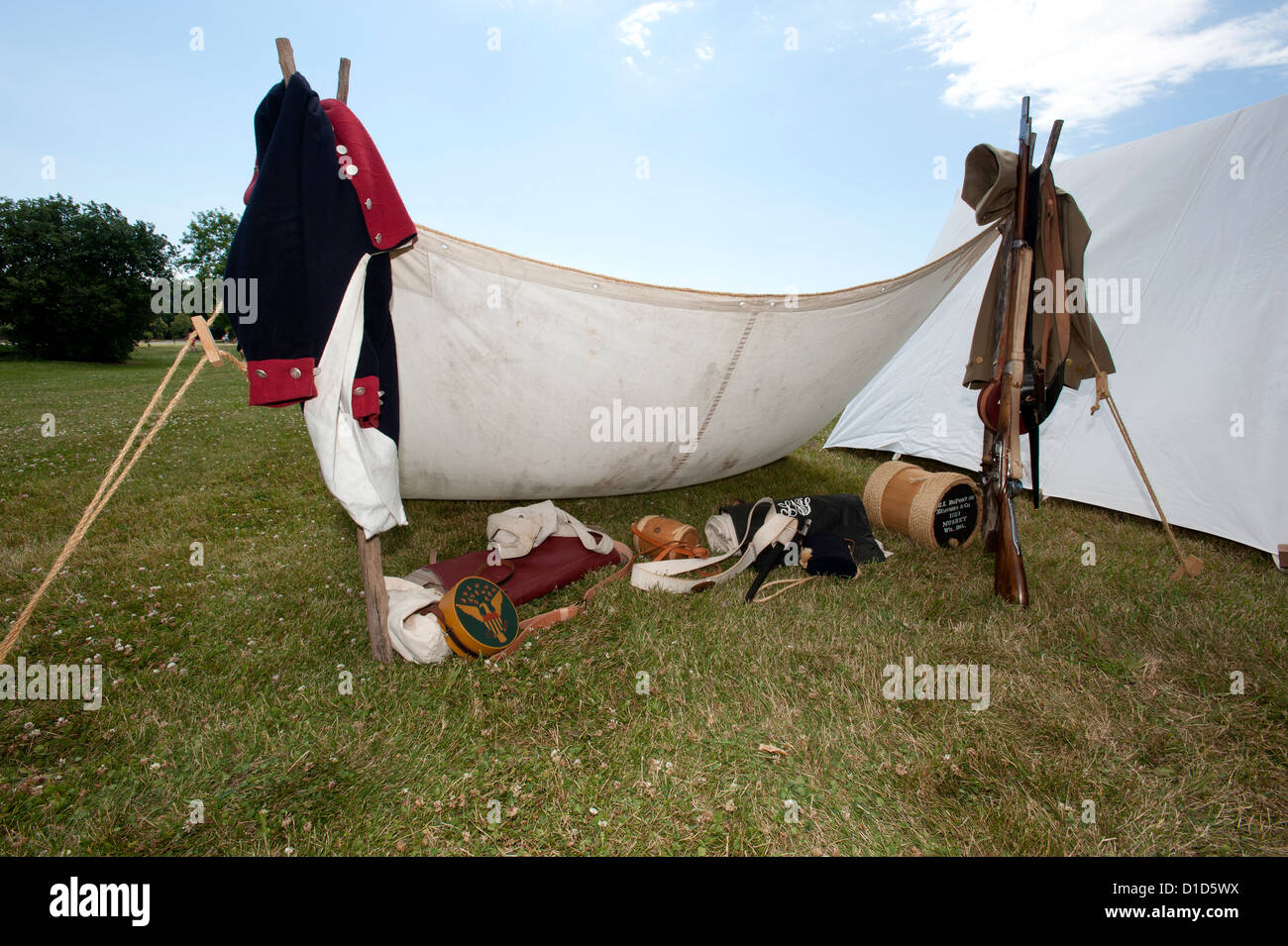 Krieg von 1812 lehnen zu Tierheim Reproduktion. Stockfoto