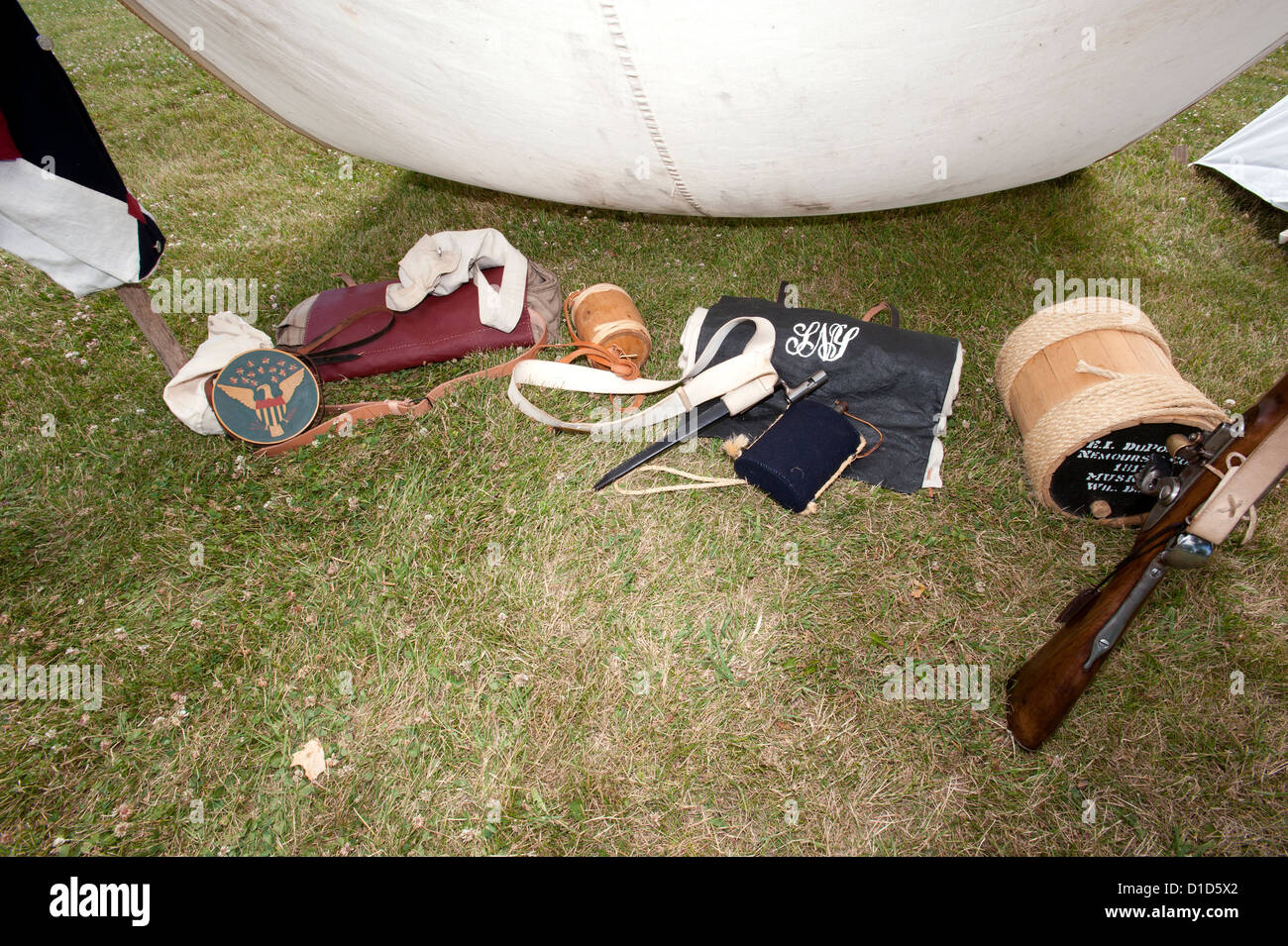 Krieg von 1812 Elemente unterstellt eine schlanke, Tierheim Reproduktion. Stockfoto