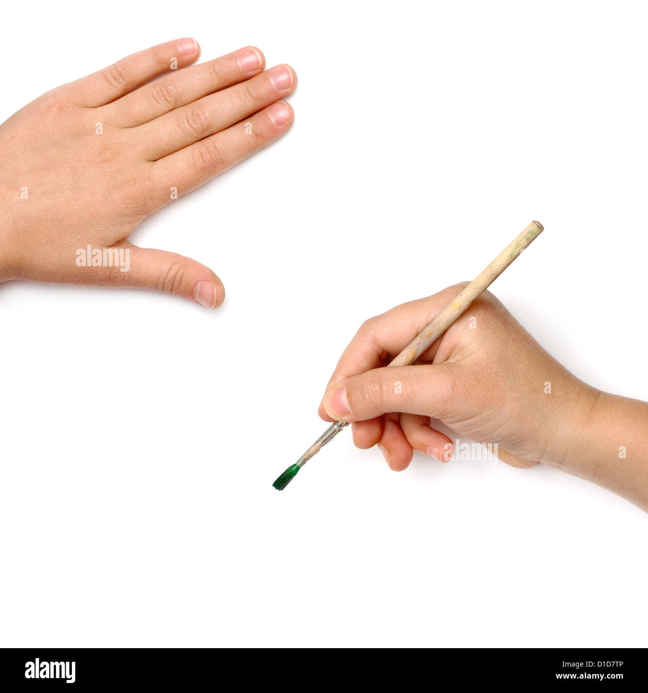 Kleines Mädchen Hände malen Stockfoto