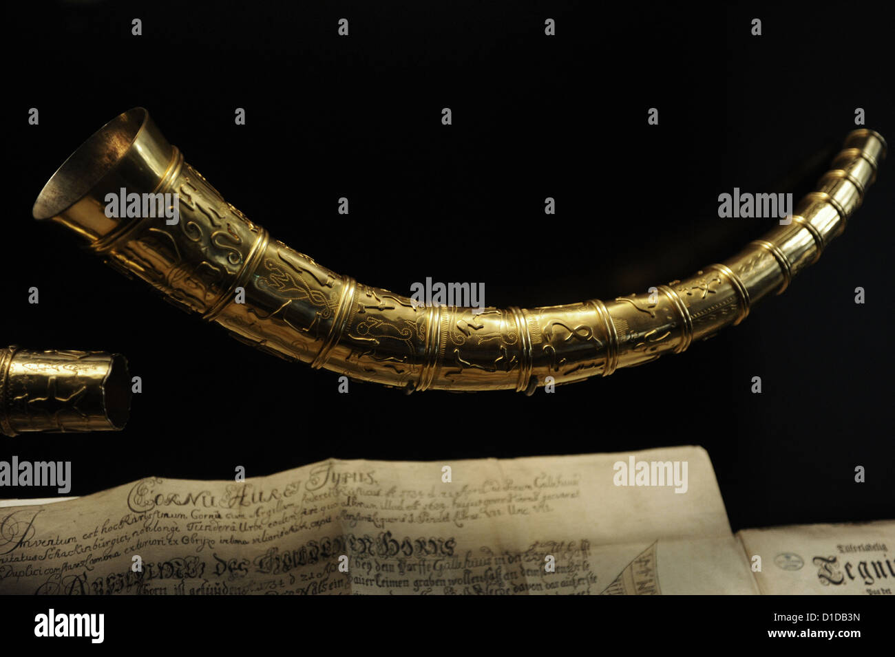 Die goldenen Hörner von Gallehus, Jütland. Frühen 5. Jahrhundert. Dänisches Nationalmuseum. Stockfoto