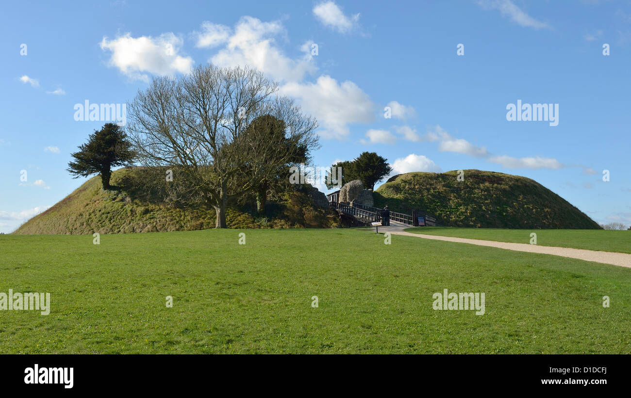 Old Sarum Hügel Fort Motte in der Nähe von Salisbury Wiltshire England UK Stockfoto