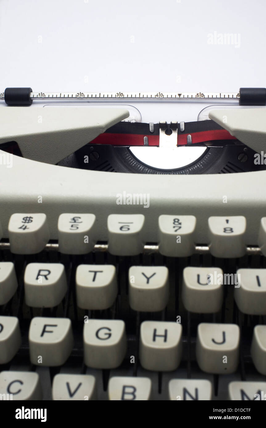 ein Close Up der Schreibmaschine, tiefen Bereich der Tiefe. Stockfoto