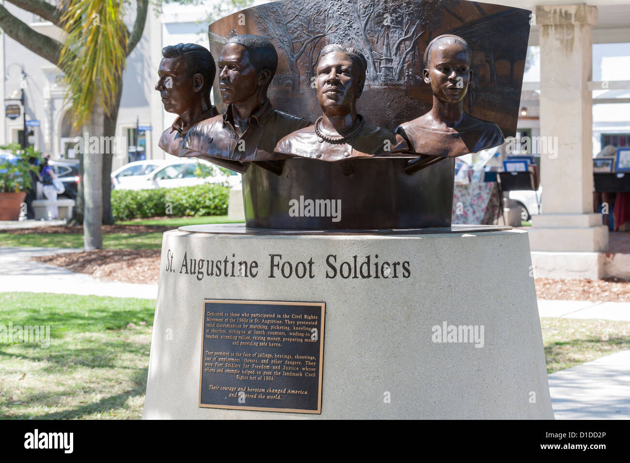 St. Augustine Fuß Soldaten Denkmal gewidmet Bürgerrechtsbewegung Teilnehmer in der Innenstadt von St. Augustine, Florida USA Stockfoto