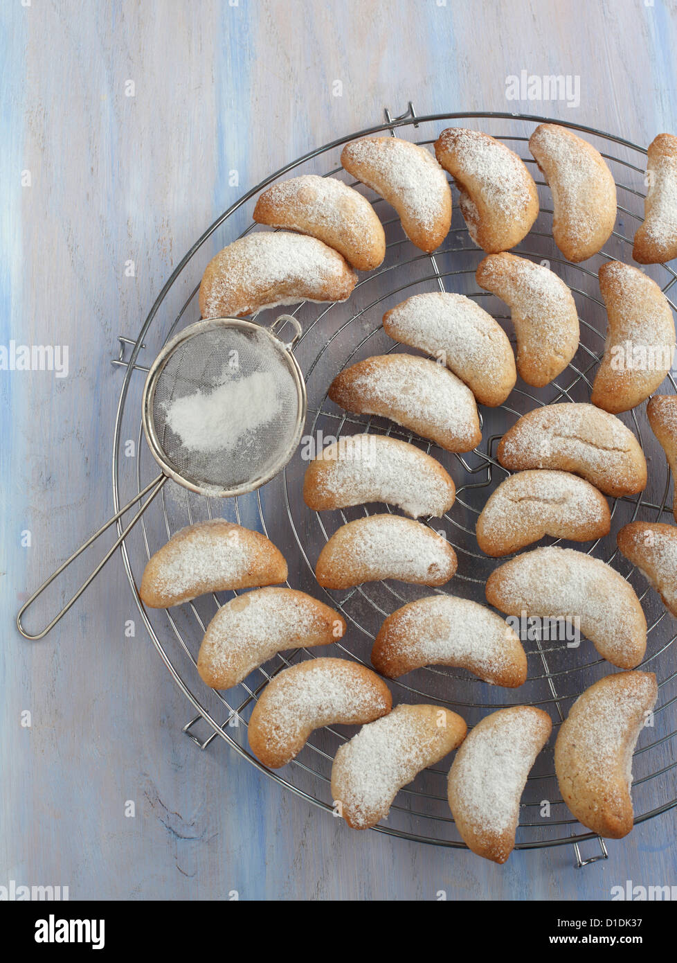 Halbmonde Vanille und Mandel cookies Stockfoto
