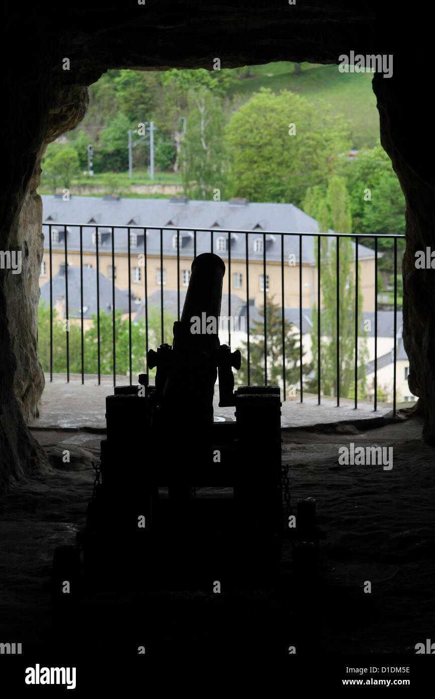 In den Bock-Kasematten, Befestigung Tunnel in Luxemburg-Stadt Stockfoto