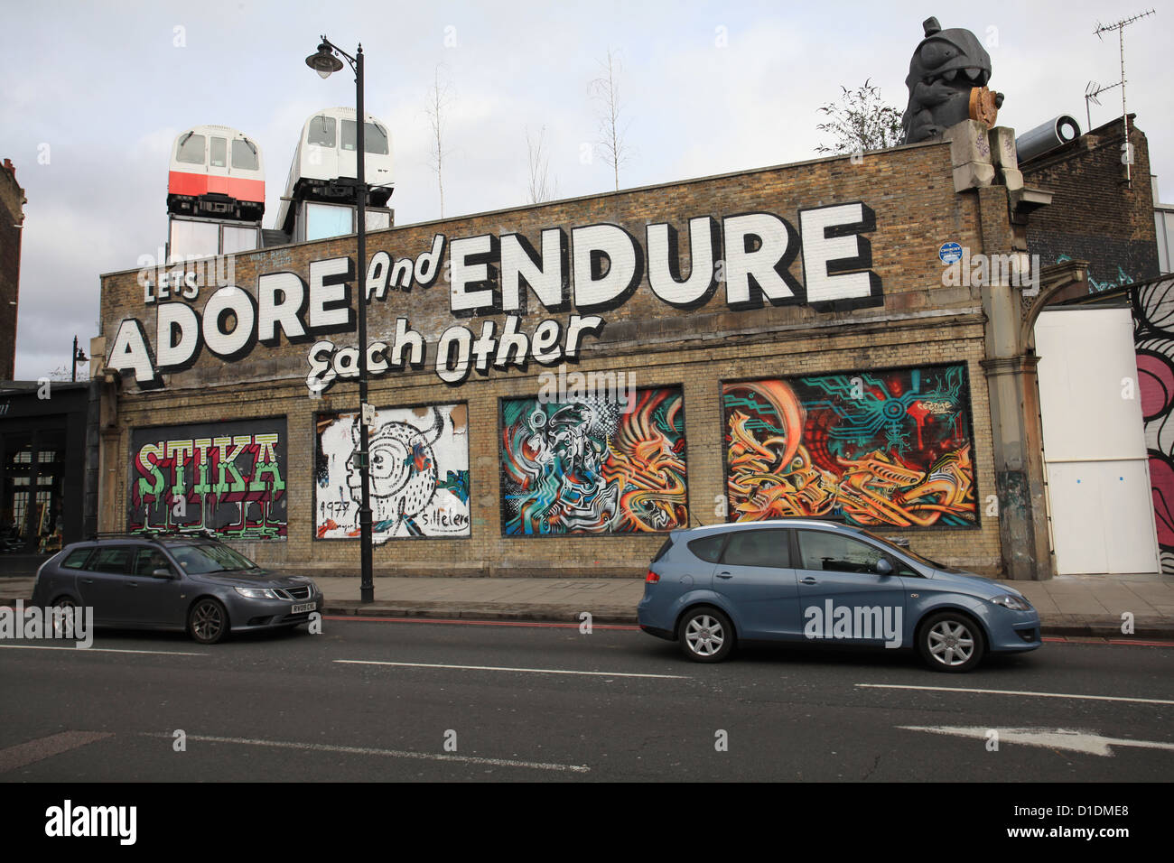 Streetart im Londoner East End Stockfoto