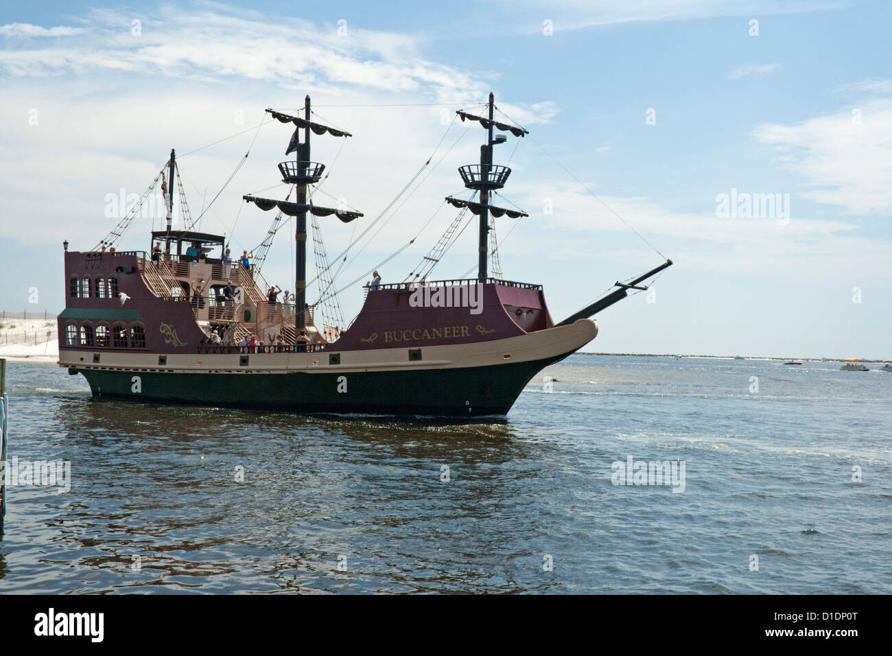 Piratenschiff Replik Destin Hafen, Destin, Florida Stockfoto