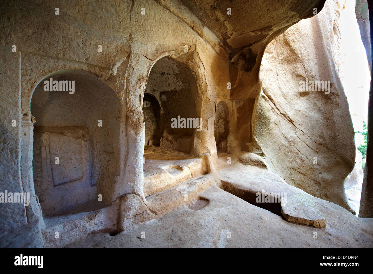 Küche eines frühen christlichen Klosters von Zelve, Cappadocia Türkei Stockfoto