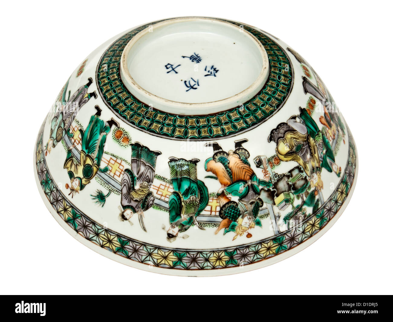 19. Jahrhundert chinesische handgemalte Keramik Antik Stockfoto