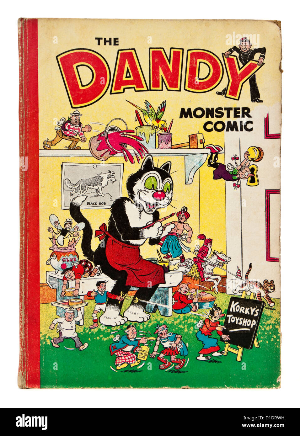 Seltene 1952 Dandy Monster Comic Annual, mit Korky die Katze und Desperate Dan Stockfoto