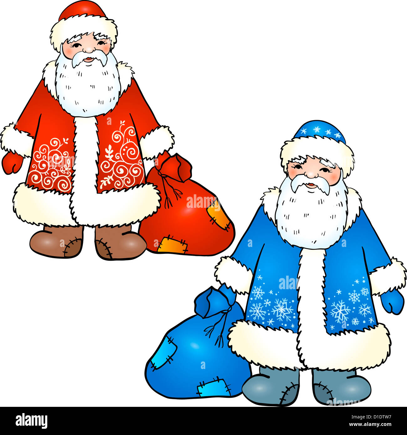 Russische Weihnachtsmann - Väterchen Frost. Vektor-illustration Stockfoto