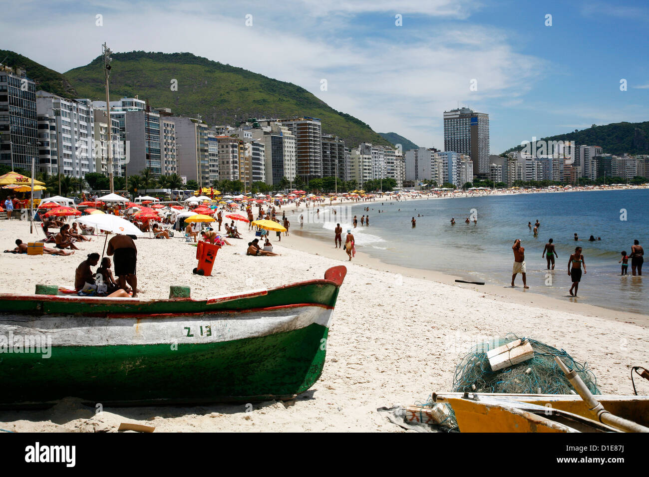 Copacabana Strand, Rio De Janeiro, Brasilien, Südamerika Stockfoto