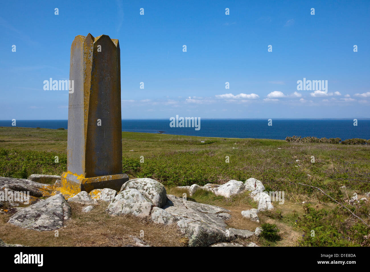 Der Obelisk des Fürsten von den Saltee Inseln, auf große Saltee vor der Küste von Co. Wexford, Irland. Stockfoto