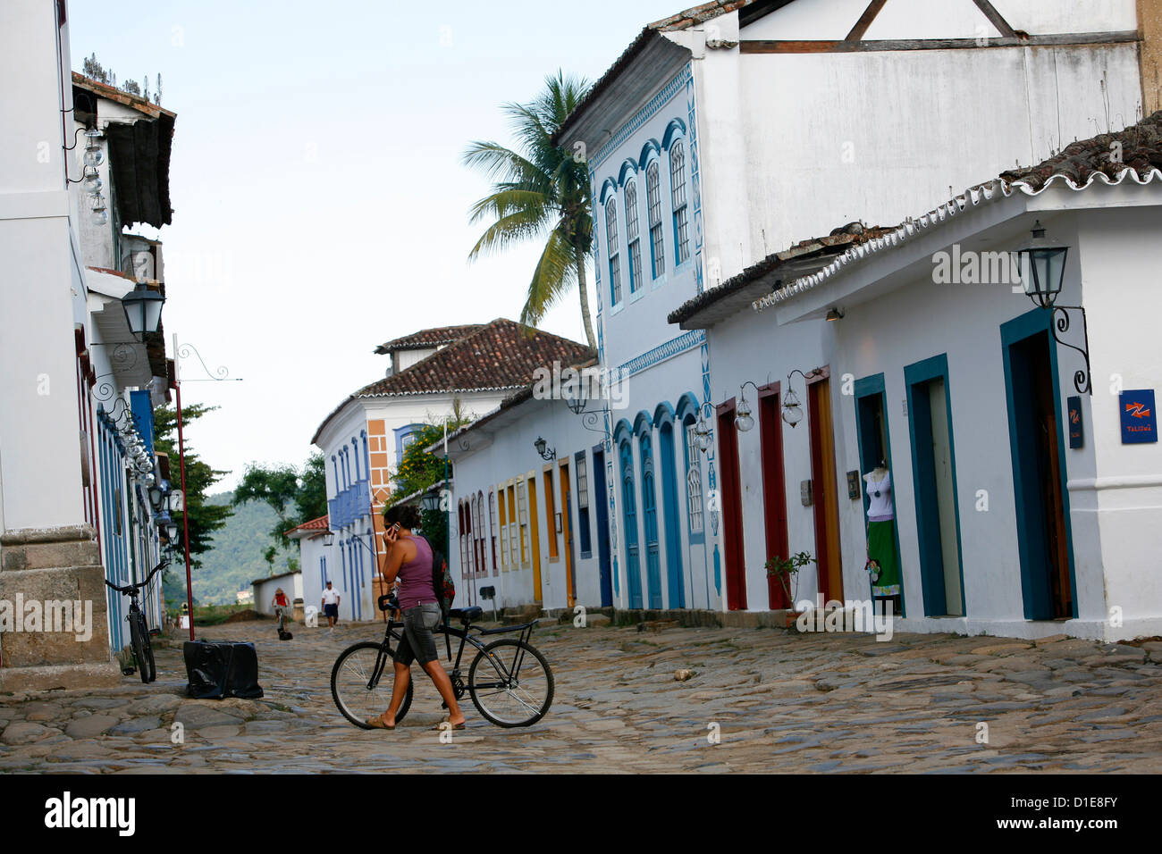 Typischen Häusern im Kolonialstil in der Altstadt von Parati, Rio De Janeiro Zustand, Brasilien, Südamerika Stockfoto