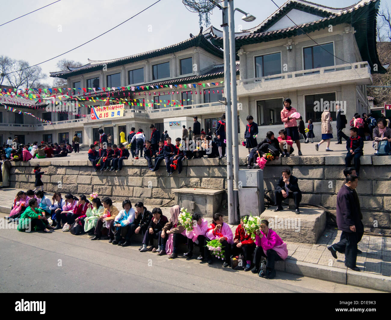 Typische städtische Straßenbild, Pyongyang, Demokratische Volksrepublik Korea (DVRK), Nordkorea, Asien Stockfoto