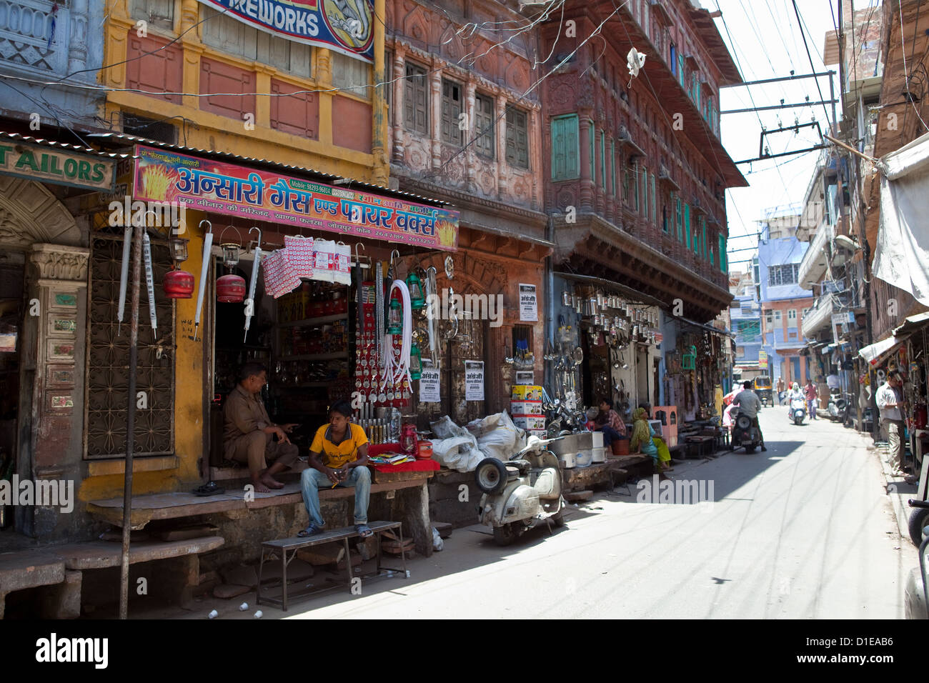 Eine Straße in Jodhpur, Rajasthan Stockfoto