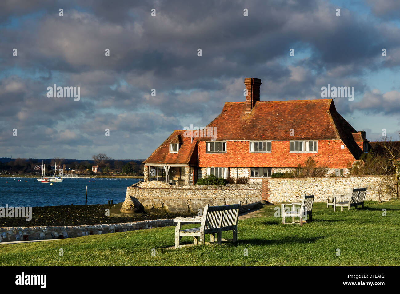 Haus an der Küste bei Bosham in der Nähe von Chichester Stockfoto