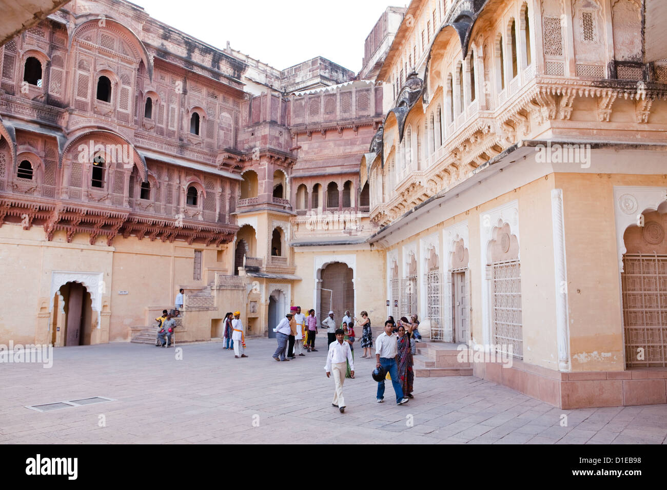 Schlosshof im Inneren Mehrangarh in Jodhpur Stockfoto