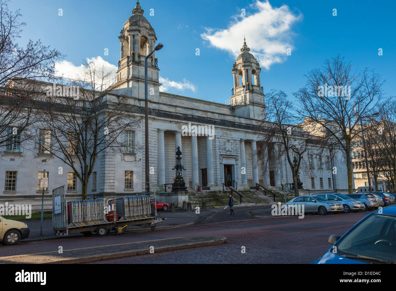 Cardiff Crown Court, Justizpalast, Cardiff civic Center Center, Cardiff, Wales, Vereinigtes Königreich. Stockfoto