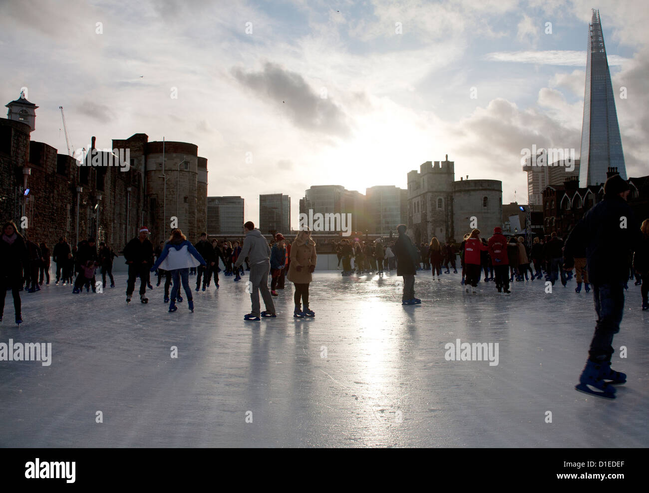 Eisbahn Tower of London, Tower Hill, City of London, England, Vereinigtes Königreich, Europa Stockfoto