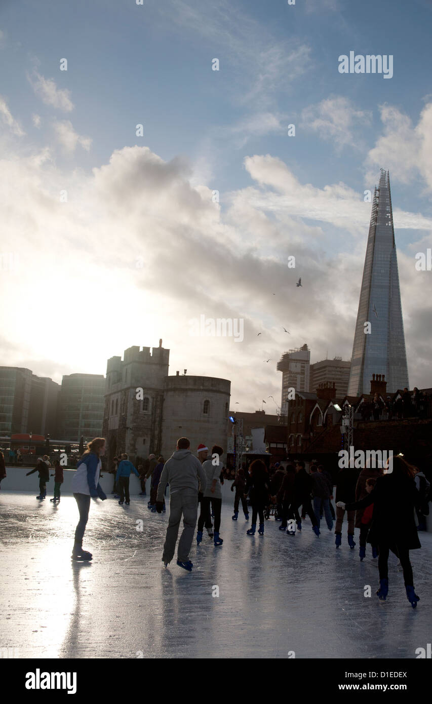 Eisbahn Tower of London, Tower Hill, City of London, England, Vereinigtes Königreich, Europa Stockfoto