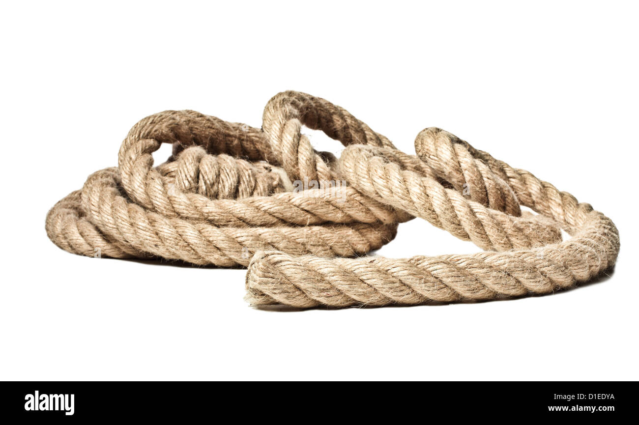 Detail der klassischen Seil isoliert auf weißem Hintergrund Stockfoto