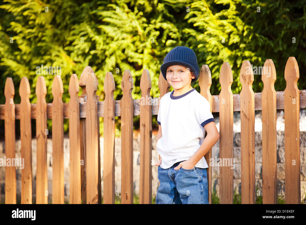 Porträt eines 8-jährigen Jungen Stockfoto