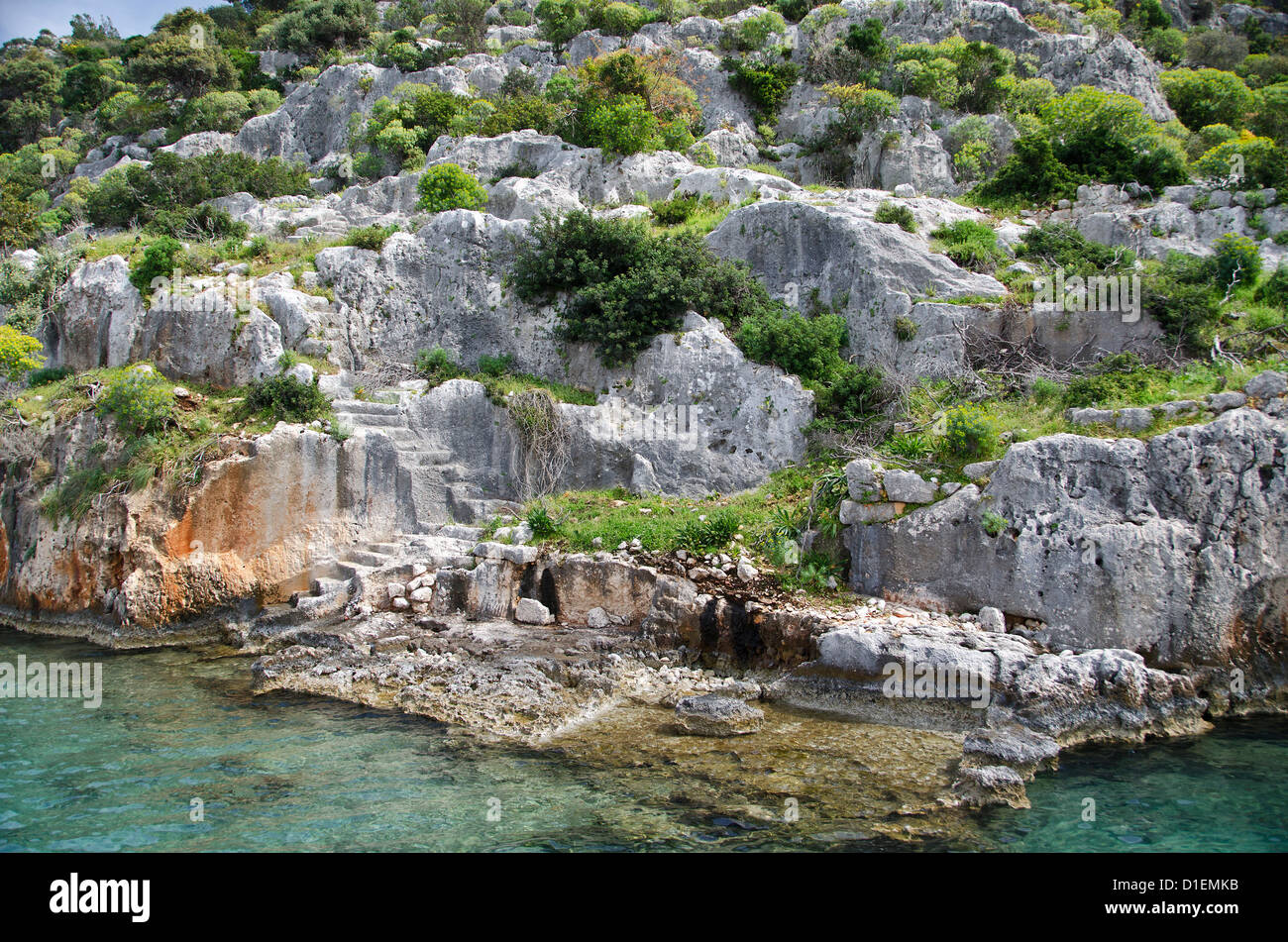 Ruinen der antiken Stadt Kekova, Türkei Stockfoto