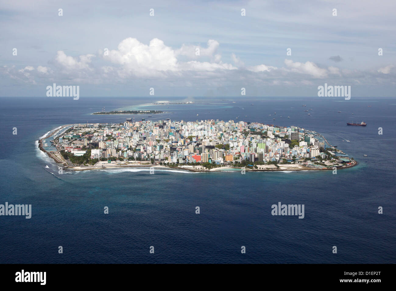 Männlich, Malediven, Luftaufnahme Stockfoto