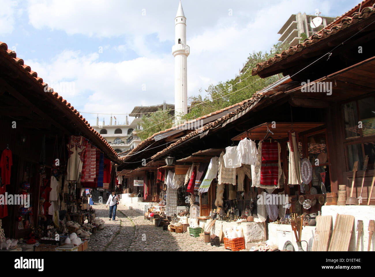 Alten Basar in der albanischen Stadt Kruja Stockfoto
