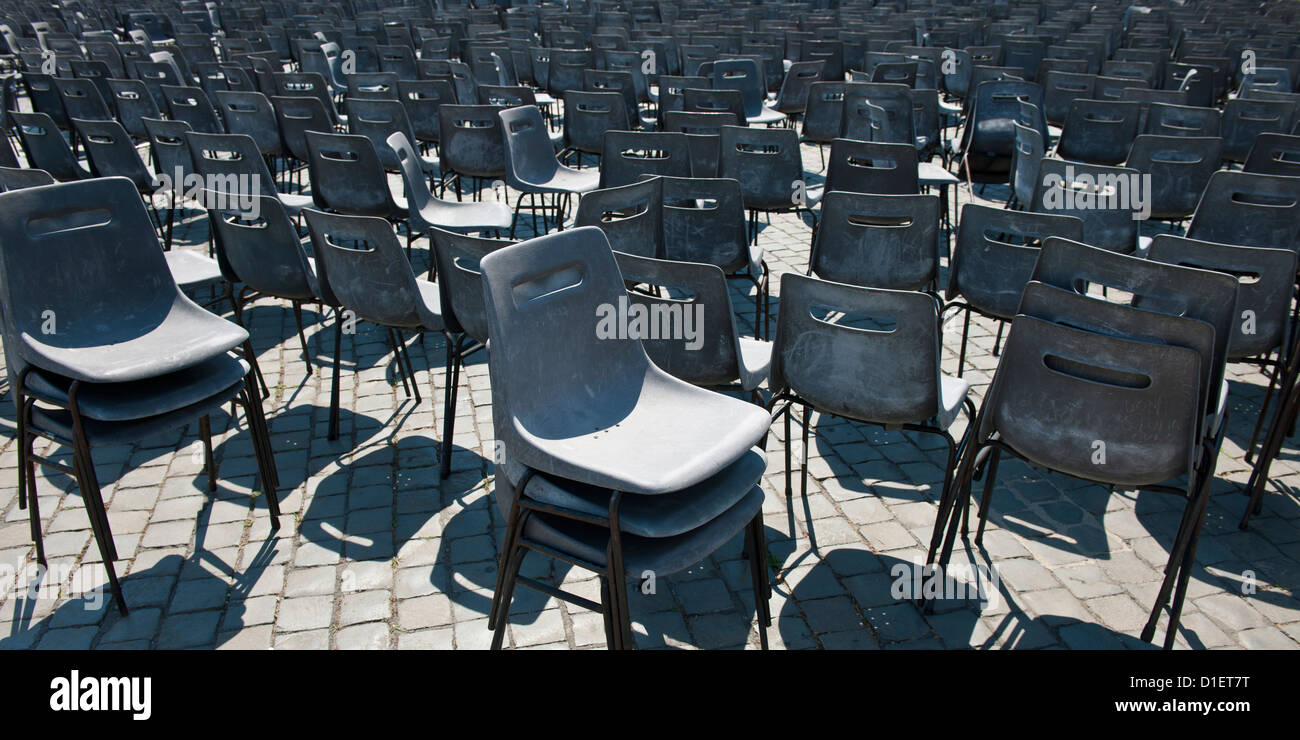 Stühle für ein Abendkonzert, Rom angelegt Stockfoto