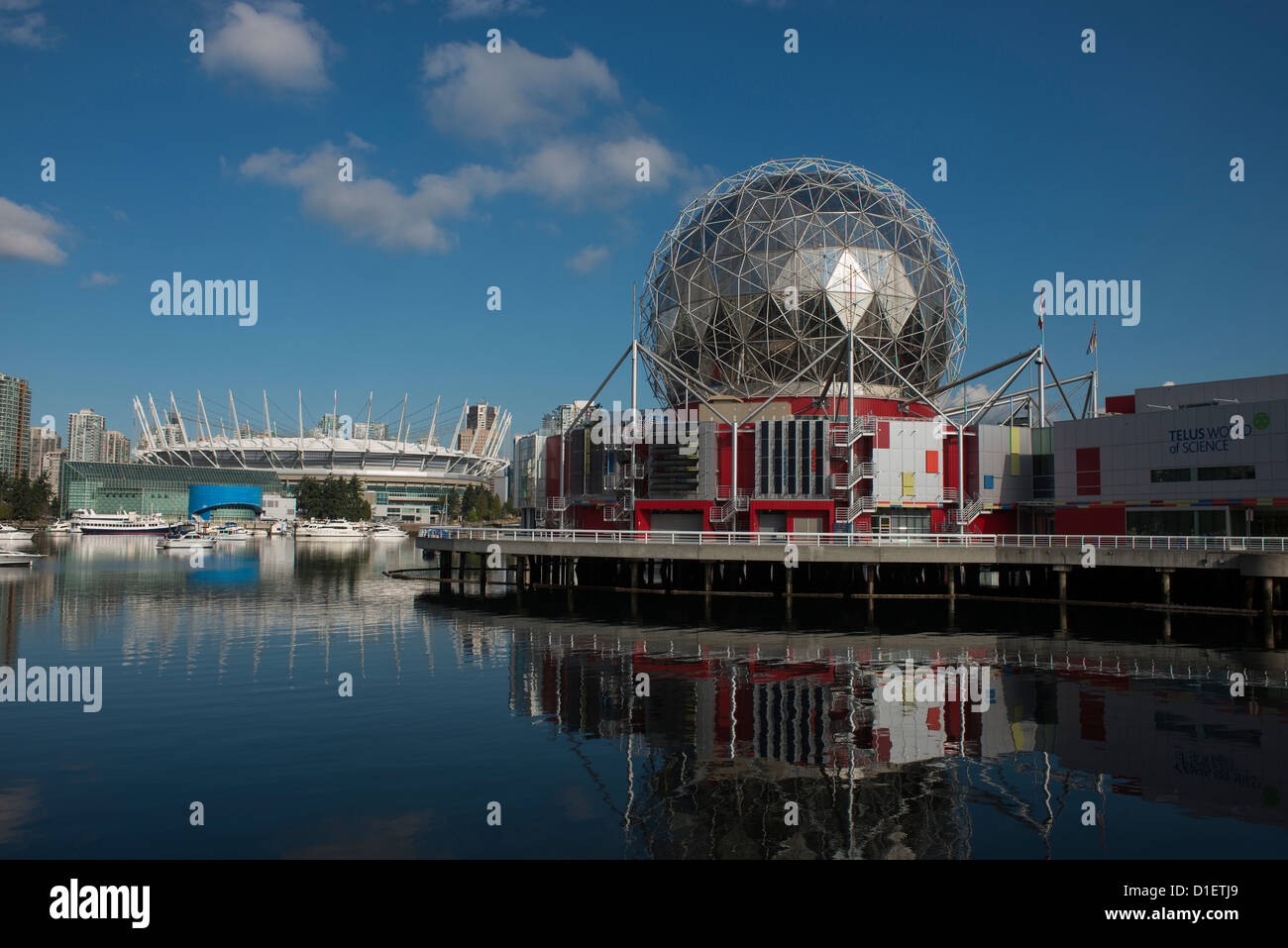 Wissenschaft Welt False Creek Vancouver British Columbia Stockfoto