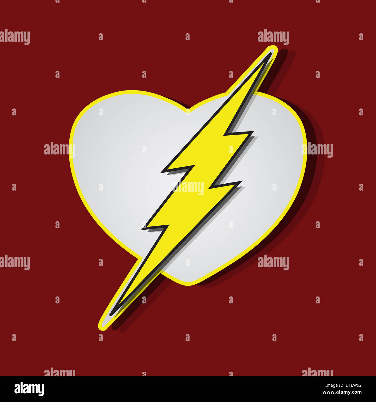 Superhelden-Schilde, geformt wie ein Herz, Symbol für starke Liebe Stockfoto