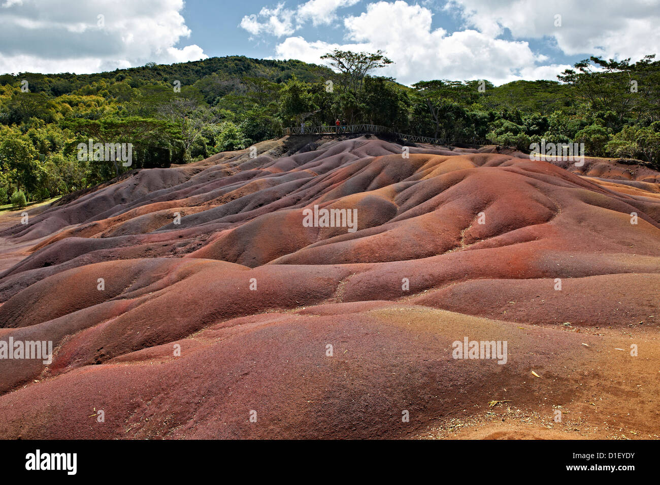 Sieben farbige Erden, in der Nähe von Chamarel, Mauritius, Inseln im Indischen Ozean Stockfoto