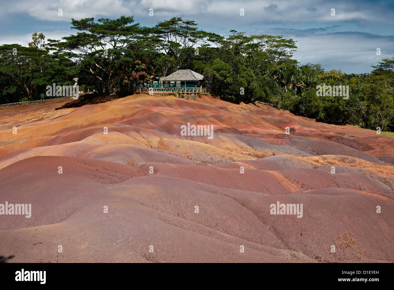 Sieben farbige Erden, in der Nähe von Chamarel, Mauritius, Inseln im Indischen Ozean Stockfoto