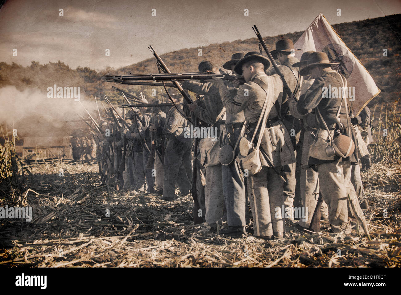 American Civil War Reenactment. Stockfoto